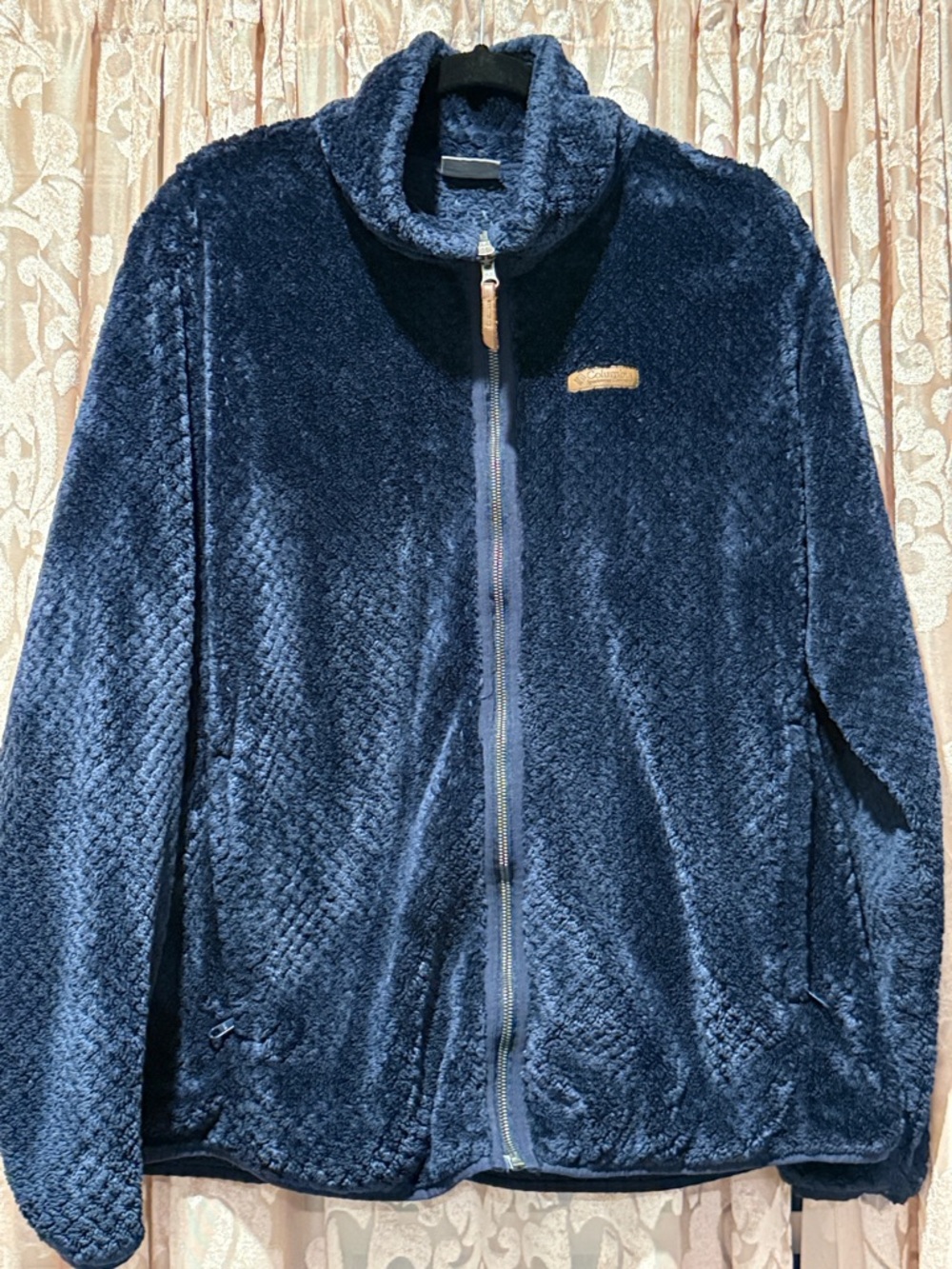 Columbia Plush Navy Full-Zip Fuzzy Jacket